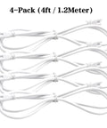 4-Pack T5 T8 Extension Cords Four Feet Long 3-Prong Power Cable For Integrated LED Tube Lights, coiled view