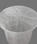 Top view of Six Pack Bell Shaped Alabaster Glass Shades For Ceiling Fans And Wall Lights, Lipless Design, 6 Inch Bottom.