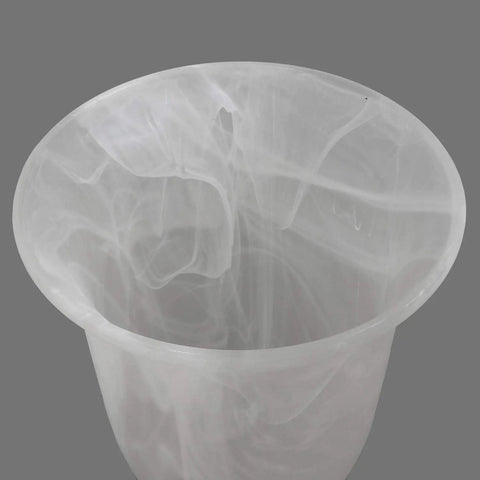 Top view of Six Pack Bell Shaped Alabaster Glass Shades For Ceiling Fans And Wall Lights, Lipless Design, 6 Inch Bottom.