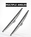 12 Inch Straight Shooter Stainless Steel Bayonet Wiper Blades Set Of Two showing multiple angles on white background.