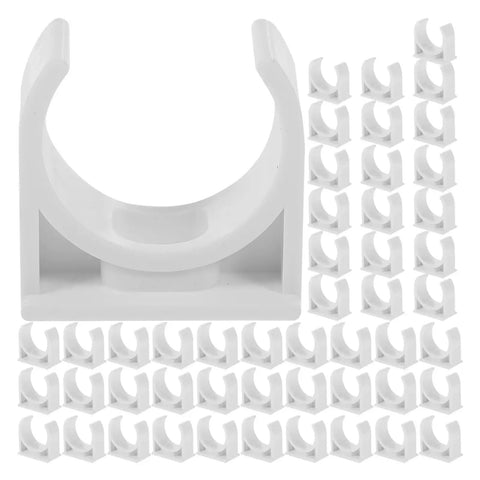 U Shape Pipe Clamp White PVC Hose Clips for Small Thin Wall Hoses Ideal for Air Water and Fuel Lines 50 Pcs DIY Mounting Clips Easy Install