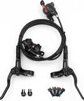 Shimano MT200 hydraulic disc brake set, front and rear, black, 800mm front and 1450mm rear hoses, mounting hardware.