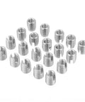 Self Tapping Slotted Screw Insert Kit For Preventing Loosening, 20 Pieces M8 X 15mm Threaded Inserts For Industrial Use, Easy Install Without Pre Tapping, Durable Metal Hardware For Secure Fastening In Machinery And Equipment, SUS303 stainless inserts