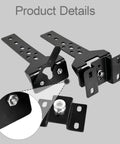 Two-Piece Heavy Duty Stainless Steel Car Canopy Awning Bracket Mounting Clamps with screws and details shown