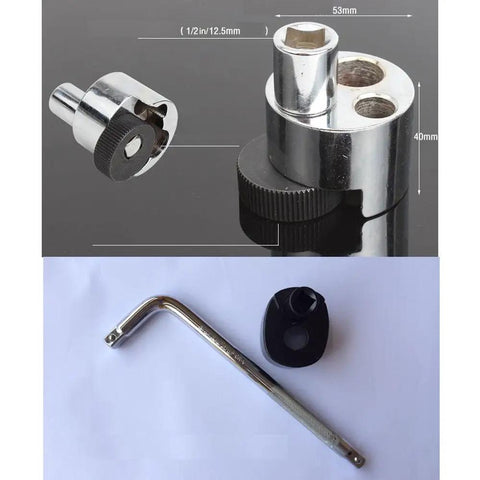 1/2 Inch Drive Easy Out Stud And Bolt Extractor Kit For Cars And Trucks Removes Broken Studs, Rounded Nuts, And Stubborn Bolts From 6-19 Mm Range With Hardened Teeth And Black Oxide Finish, Includes 10 Inch Wrench In Silver