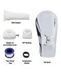 Chrome Diverter Tub Spout With Handheld Shower Fitting, Universal Fit For Most Bathtubs, Includes adapters and components