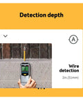 Heavy Duty Digital Wall Stud Finder With Lcd Display, 5 In 1 Scanner detecting wire depth of 2in(51mm) on wall.