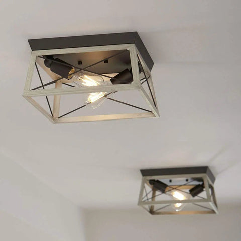 Briarwood Collection 2-Light Flush Mount Ceiling Light With Graphite Finish For Hallways Kitchens Bedrooms And Living Rooms 12 Inch