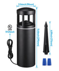 Eight Pack Low Voltage Path Lights With Side Ambient Lighting 5W LED Pathway Fixtures for Driveway and Garden shown with dimensions and accessories