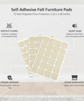Beige Selfadhesive Felt Furniture Pads For Hardwood And Tile Floors 3.15 By 2.36 Inches Square Floor Protectors 72Pack