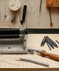 Wood Plank Bending Tool For Ship Models with compact mini toolbox on workbench