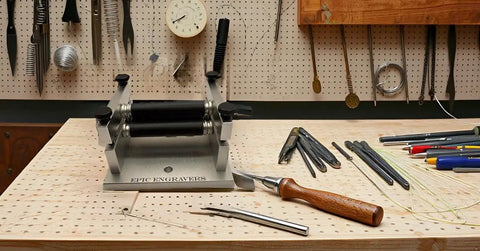 Wood Plank Bending Tool For Ship Models with compact mini toolbox on workbench