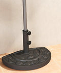 Rock Solid Heavy Duty Half Round Patio Umbrella Base Weight, 33 Lb Resin Concrete Stand with decorative design, black color