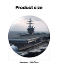 12 Pack 2.4 Inch Round Button Pins Set Made From Durable Tinplate Metal With Custom Photo Prints showing aircraft carrier design