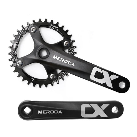 Beefy 170 Mm Mountain Bike Crank Set For Single Speed Rides With 34T Chainring Replacement For E Bike Commuter And Mountain Bikes Compatible With Shimano SRAM FSA Durable Alloy displayed on white background