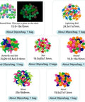 Plastic Bike Spoke Beads Set With 7 Styles In Assorted Colors, About 280 Pcs, featuring stars, moons, bolts, and more.
