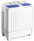 Portable Twin Tub Washing Machine 20 Lbs Compact Washer Spinner Combo in sleek blue and white design with two tubs.