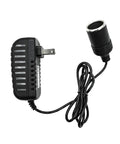 AC To DC Converter Cigarette Lighter Adapter 110V To 12V Power Supply 24W Output shown with 1M cord and black ABS shell.