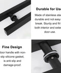 Close-up of Stainless Steel Square Door Handle Set with durable finish and ergonomic push bar design, suitable for various doors.