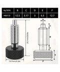Spring Plunger Handle Quick Release Pins Kit With Knurled Handle And Stainless Steel Lock M6 dimensions and design