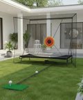 All Around Golf Net For Hitting Practice 10x8FT Indoor Outdoor Training Net in backyard with ball return and impact target