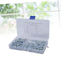 80 Piece Grease Fitting Assortment Kit With Angled And Straight Nozzles open with fittings in compartments