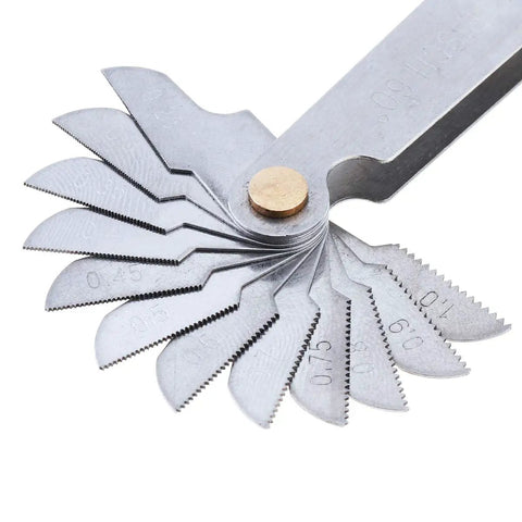 Metric Screw Pitch Gauge And 60 Degree Cutting Gauge Tool Stainless Steel Thread Gauge With Lock 0.25 To 6.0 mm Blade Range Super Handy For Quick And Accurate Thread Size Checks