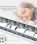 Bottom Mount Soft Close Beefy Heavy Duty Ball Bearing Drawer Slides With Full Extension Three Section Rails And Cushioned Rubber Pads Side Mounted Steel Rails 100 Lb Capacity Quiet Glide For Kitchen And Cabinet Drawers next to a sleeping child showing quiet glide feature.