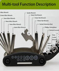16 In 1 Bike Repair Tool Kit For Nulane Bicycle Compact Portable Lightweight Multi Tool With Wrenches Screwdrivers Hex Keys