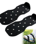 Walk And Aerate Your Yard In Minutes With Heavy Duty Lawn Aerator Shoes 26 Steel Spikes Adjustable Straps For A Universal Fit Mens 6 To 14 Durable DIY Lawn Care Gear For Grass Garden And Patio Soil No Machines Needed with close-up of straps and spikes