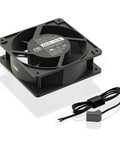 Beefy Muffin Fan 120V AC High Speed 120mm By 38mm with cord, shown in black for DIY cooling ventilation exhaust projects.