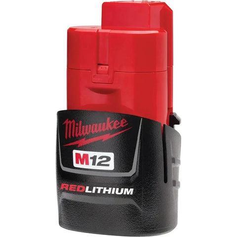 12 Volt Cordless Hex Screwdriver Kit With Two 1.5Ah Batteries, Charger, And Tool Bag, Variable Speed Trigger, battery close-up