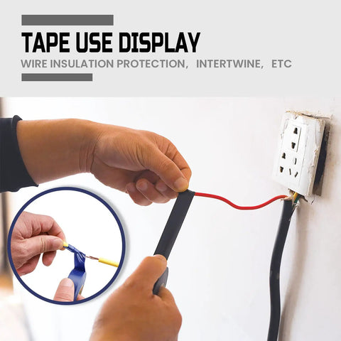 Person using 10 Color Pack Colored Electrical Tape Waterproof Three Quarter Inch By Sixty Six Feet Industrial Grade UL CSA Listed High Temperature Vinyl Tape For Electrical Wiring And Insulation to wrap wires.
