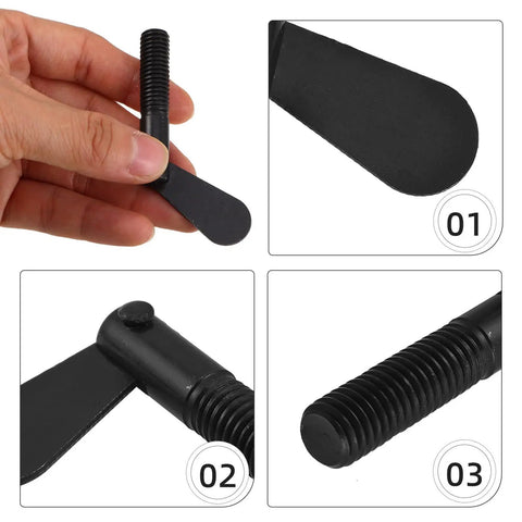 Precision Threaded Clamping Bolt Set With Black Locking Lever Handles And Quick Release Bolts Zinc Alloy 10 Pack, black threaded bolt close-up