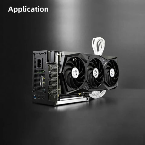 Top Shelf Rock Solid External Gpu Dock With Jhl7440 Chipset showcasing three fans and multiple ports for enhanced gaming performance.