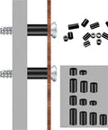 Nylon Spacers Workhorse Assortment Kit 960 1280 Pcs Black Round Non Threaded Spacers For Electrical Outlets And Hardware Universal Inner Diameters Insulation And Vibration Dampening Easy Fit Three Sets, shown between mounted panels