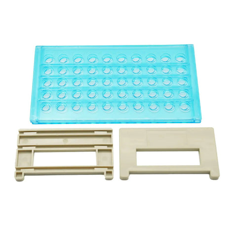 Detachable Plastic Test Tube Rack For 12 To 13 mm Tubes, 50 Holes With 13 mm Diameter, Easy Assembly Lab Organizer components