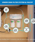 Under Sink Water Filter System That Cleans Your Tap Water Fast Reduces Lead And PFAS Chlorine Pesticides And 78 Contaminants with dimensions