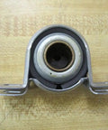 Three Quarters Inch Pillow Block Sleeve For Shaft With Dual Bearings And Rubber Spacers Included For Each Bearing Built Tough Heavy Duty Industrial Grade Mounting For Moving Parts, front view