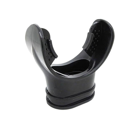 Black scuba mouthpiece, non-bite design from 6 Pack Regulator Octopus Mouthpieces With Regulator Tie Premium PVC Universal Fit For Standard Regulators Comfortable Non Bite Design For Stress Free Diving Black
