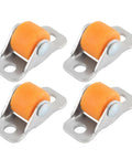 16 Piece Silent Furniture Casters With Buttery Smooth Rollers, orange rubber wheels on a metal swivel base for easy movement.