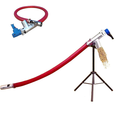 Heavy-Duty Screw Conveyor 1500W Electric Auger For Sand Cement Pellets And Fertilizers 2m Long in action on stand