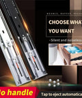 Full Extension Drawer Slides Set 1 Pair Heavy Duty Three Section With Shock Absorption Rebound Buffer For 20 Inch Drawers