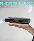 Ready To Rock 101 Piece Mini Cordless Rotary Tool Kit Featuring 4V High Torque Motor, lightweight design held in hand.