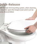 Family Friendly Toilet Seat With Built In Toddler Seat For Potty Training Magnetic Kids Seat Fits Adult And Child Slow Close Lid Heavy Duty Round White Anti Slip Pads For Stability being assembled