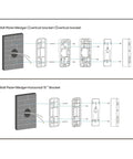 Diagrams showing Wedge Kit For Wyze Video Doorbell V2 Only With Three Mounting Brackets Including One 15 Degree Horizontal Bracket And Two 7.5 Degree Vertical Brackets