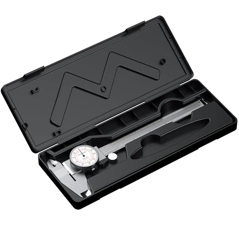 Heavy Duty Dial Caliper Measuring Zero To Six Inches Or One Hundred Fifty Millimeters With Dual Inch And Metric Readouts Built For Hardened Workshop Crews Who Demand Knockout Consistency And Dead Nuts Exactness On Every Single Operation