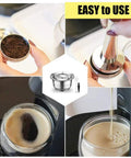 Reusable Stainless Steel Coffee Capsule Filter And Pod Holder For VertuoLine GCA1 Plus And Vertuo Plus Series Save Cash On Every Brew Compatible With ENV 135 150 Eco Friendly Brew 240ml Capacity With Cleaning Brush Included in use