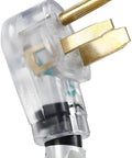Close-up of lighted end plug on Heavy Duty 25 Foot 220V Welder Extension Cord 8 Gauge NEMA 6 50 Welding Lead For MIG TIG Machines.