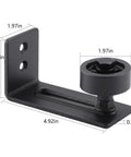Barn Door Floor Guide Set Black Powder Coated Carbon Steel Construction With Durable POM Nylon Rollers 8 In 1 Adjustable